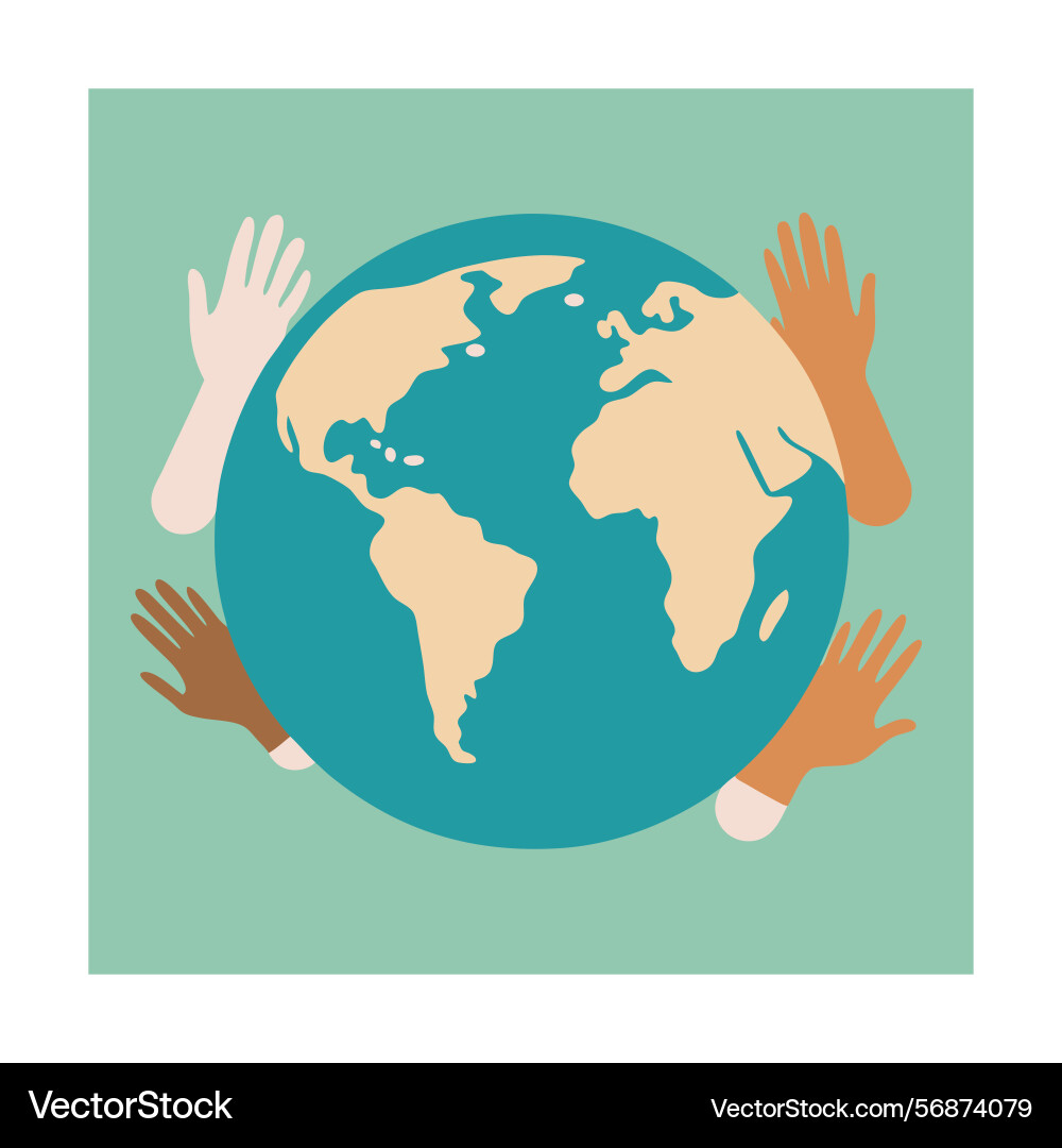 Symbolic representation of global unity and human vector image