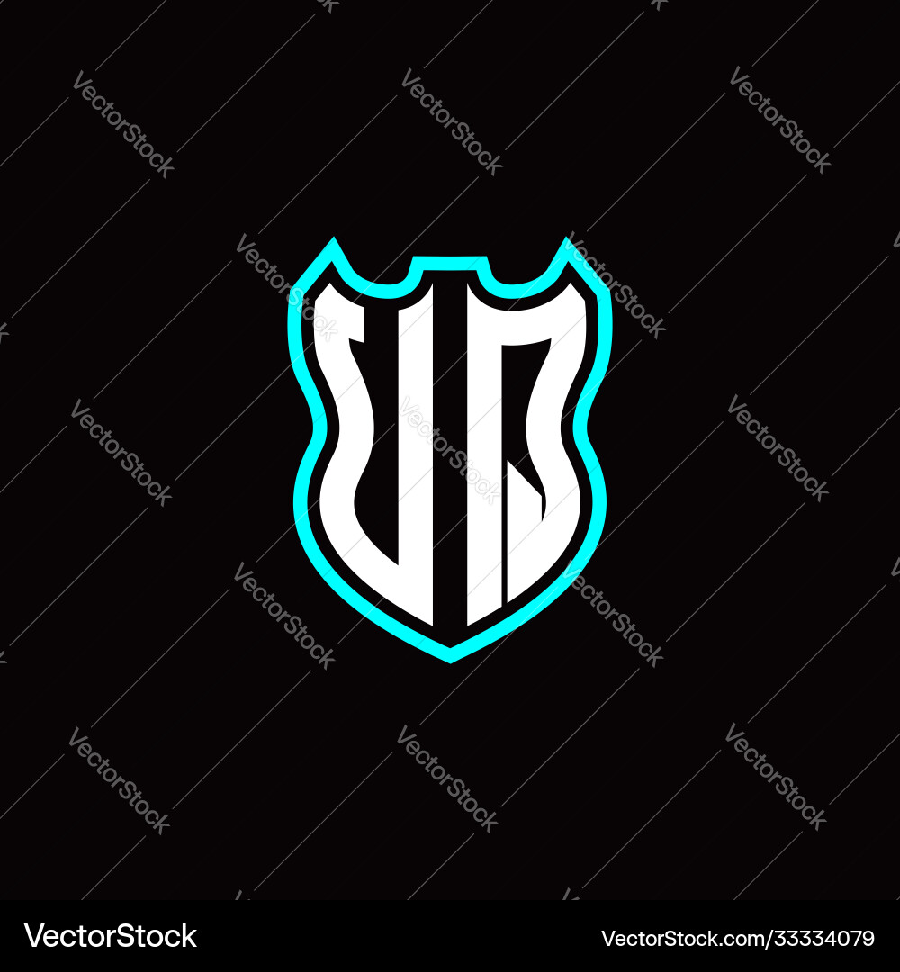 U q initial logo design with shield shape U q initial logo design with shield shape vector image
