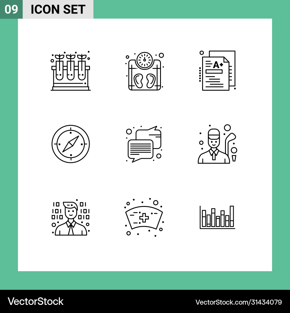 User interface pack 9 basic outlines Vector Image