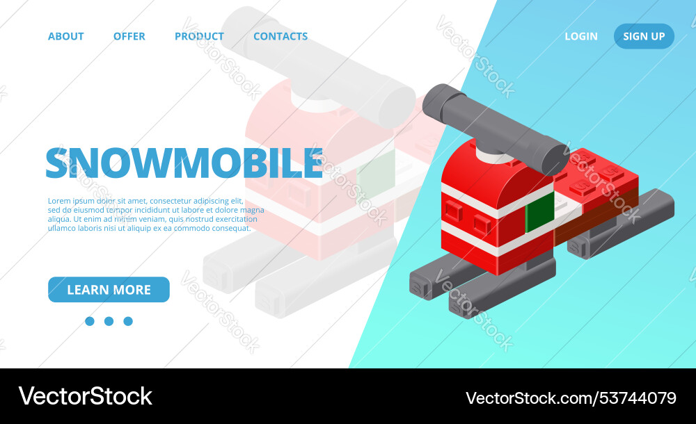 Web template with a snowmobile Web template with a snowmobile vector image