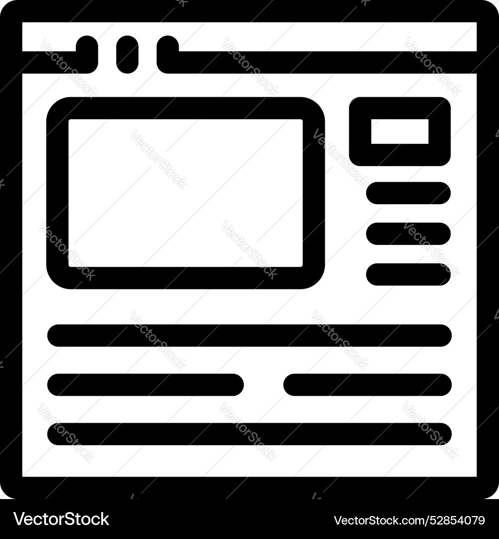 Website layout showing content sidebar Website layout showing content sidebar vector image