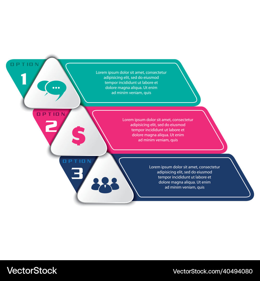 3 segments with triangle concept info design 3 segments with triangle concept info design vector image