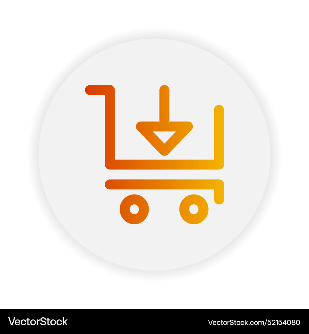 Add to cart outline icon with gradient color Vector Image