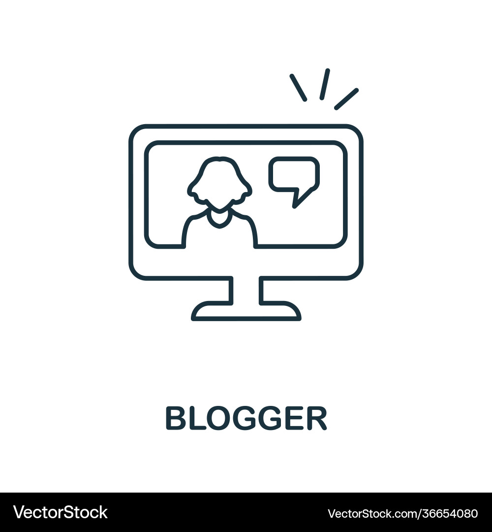 Blogger icon simple element from social media Vector Image
