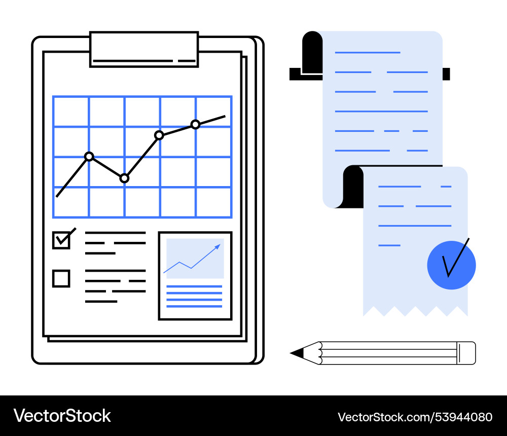 Business documentation and analysis with graphs Business documentation and analysis with graphs vector image