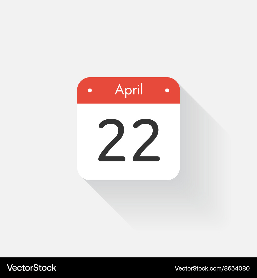 Calendar icon with long shadow flat style date Vector Image
