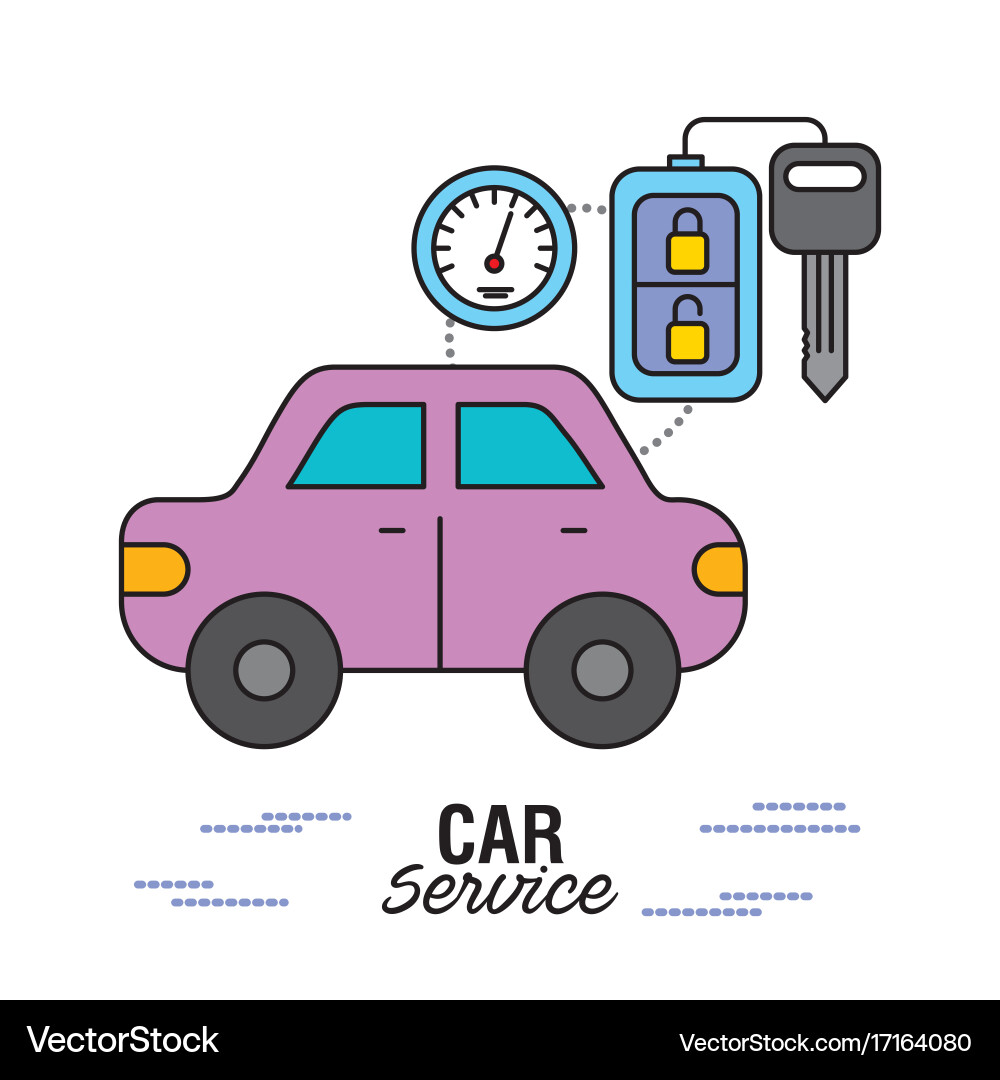 Car service control remote key speedometer Vector Image