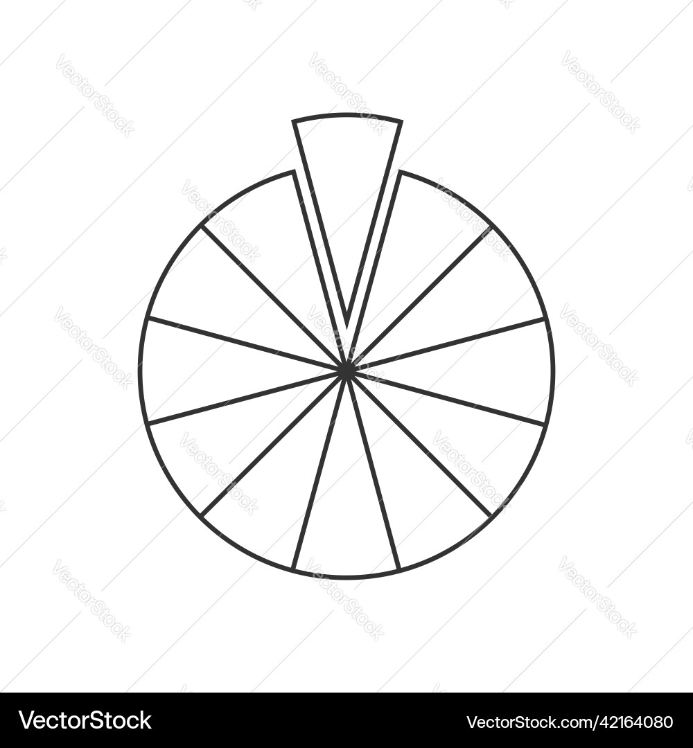 Circle segmented into 12 sections pie or pizza Circle segmented into 12 sections pie or pizza vector image