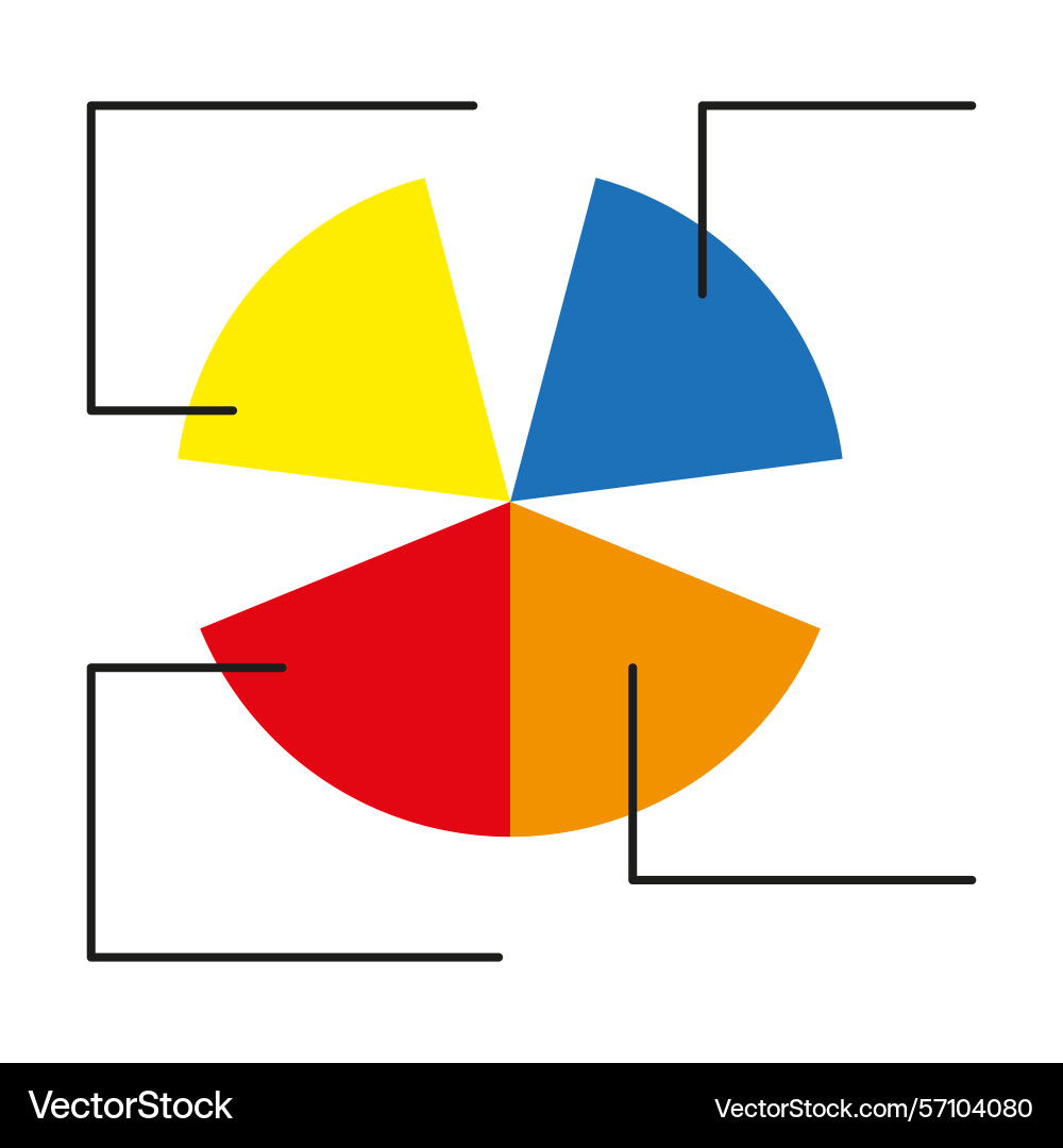 Colorful pie chart data visualization vector image