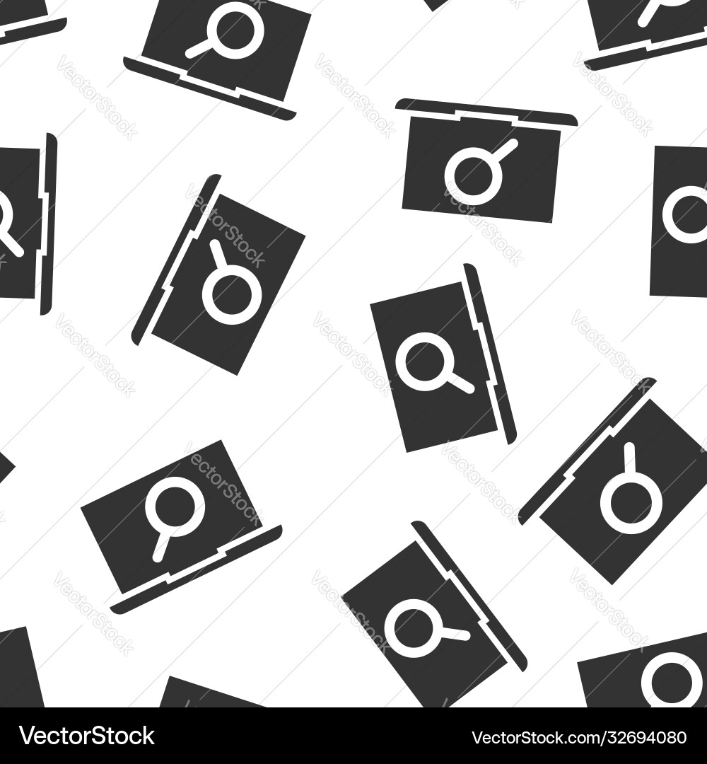 Computer search icon in flat style laptop Computer search icon in flat style laptop vector image
