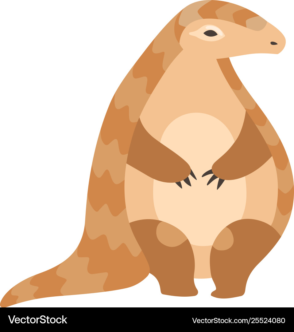 Cute pangolin animal front view cartoon Cute pangolin animal front view cartoon vector image