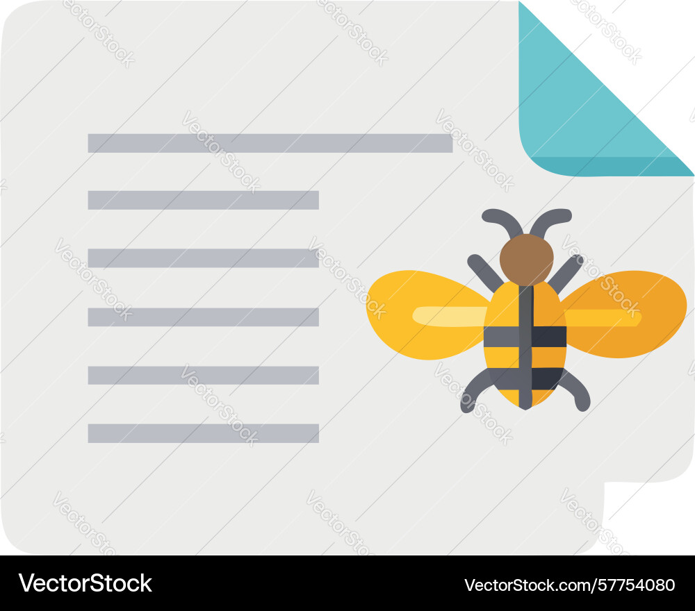 Document with bee or insect information design Vector Image