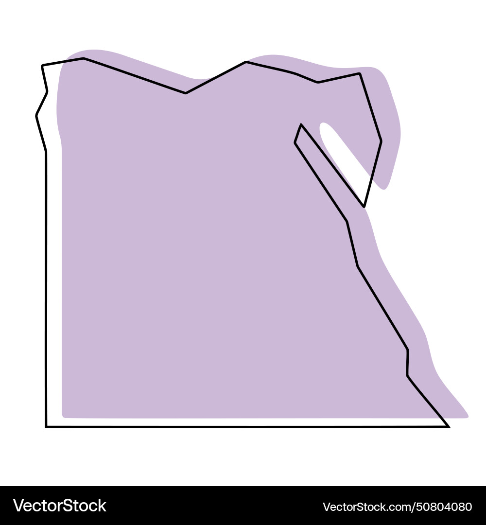 Egypt simplified map Royalty Free Vector Image