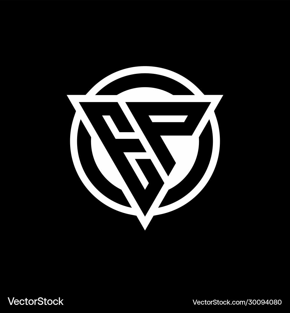 Ep logo with negative space triangle shape Ep logo with negative space triangle shape vector image