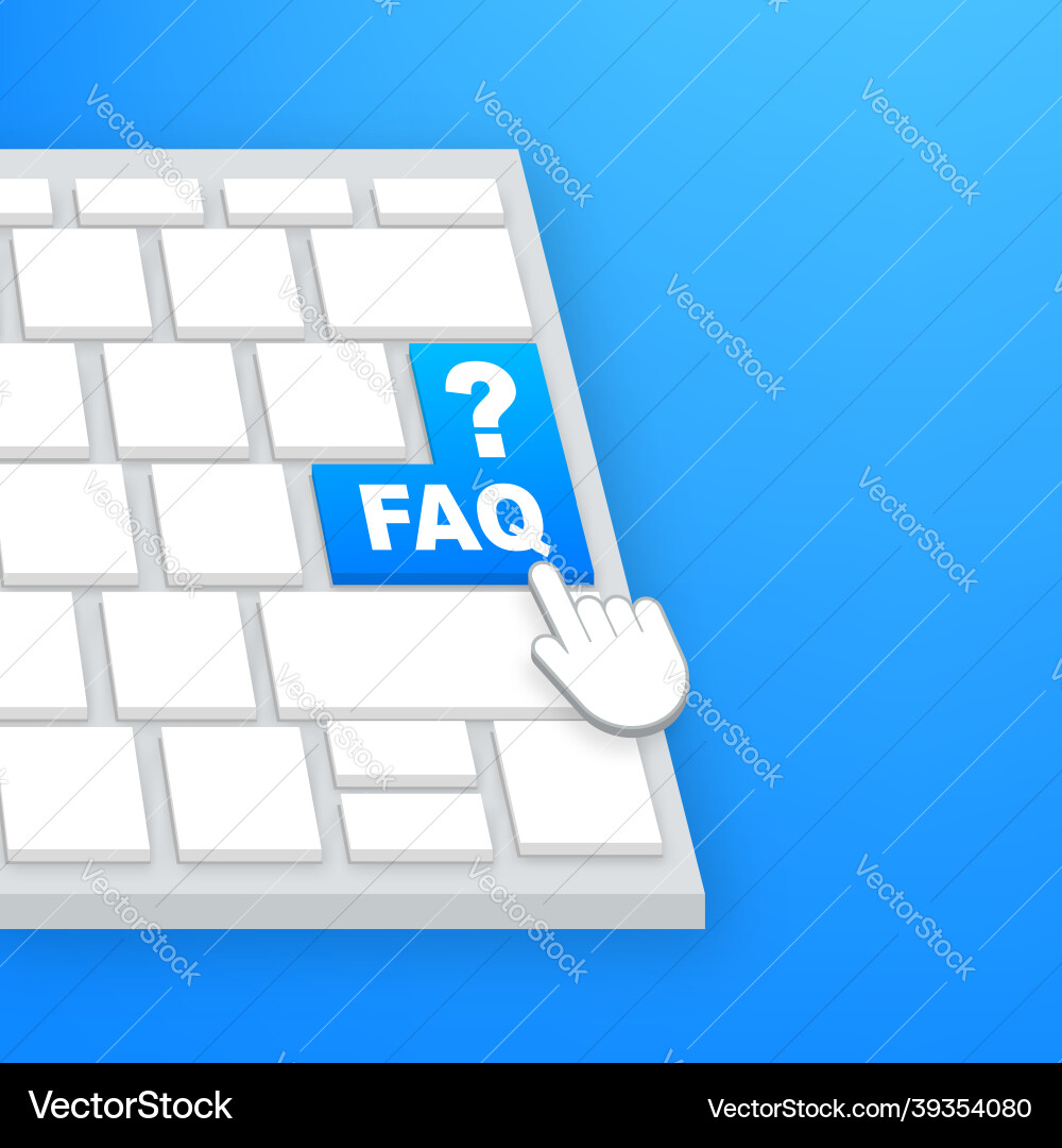 Faq mit Cursor-Taste auf keaboard Internet-Symbol Faq mit Cursor-Taste auf keaboard Internet-Symbol Vektorbild