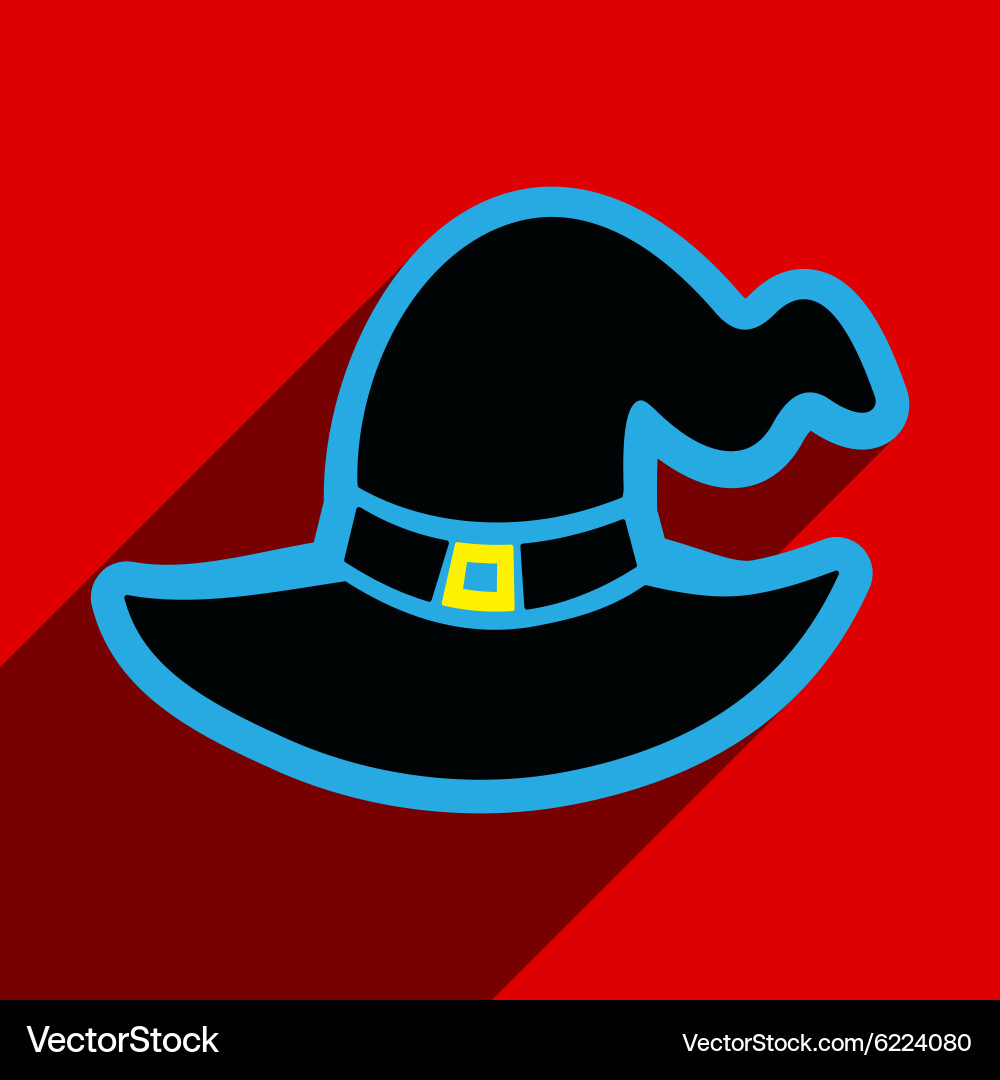Flat with shadow icon and mobile application witch Vector Image