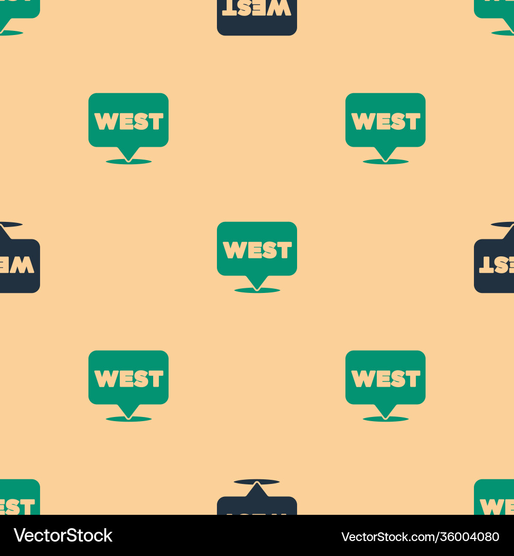 Green and black pointer to wild west icon isolated Green and black pointer to wild west icon isolated vector image