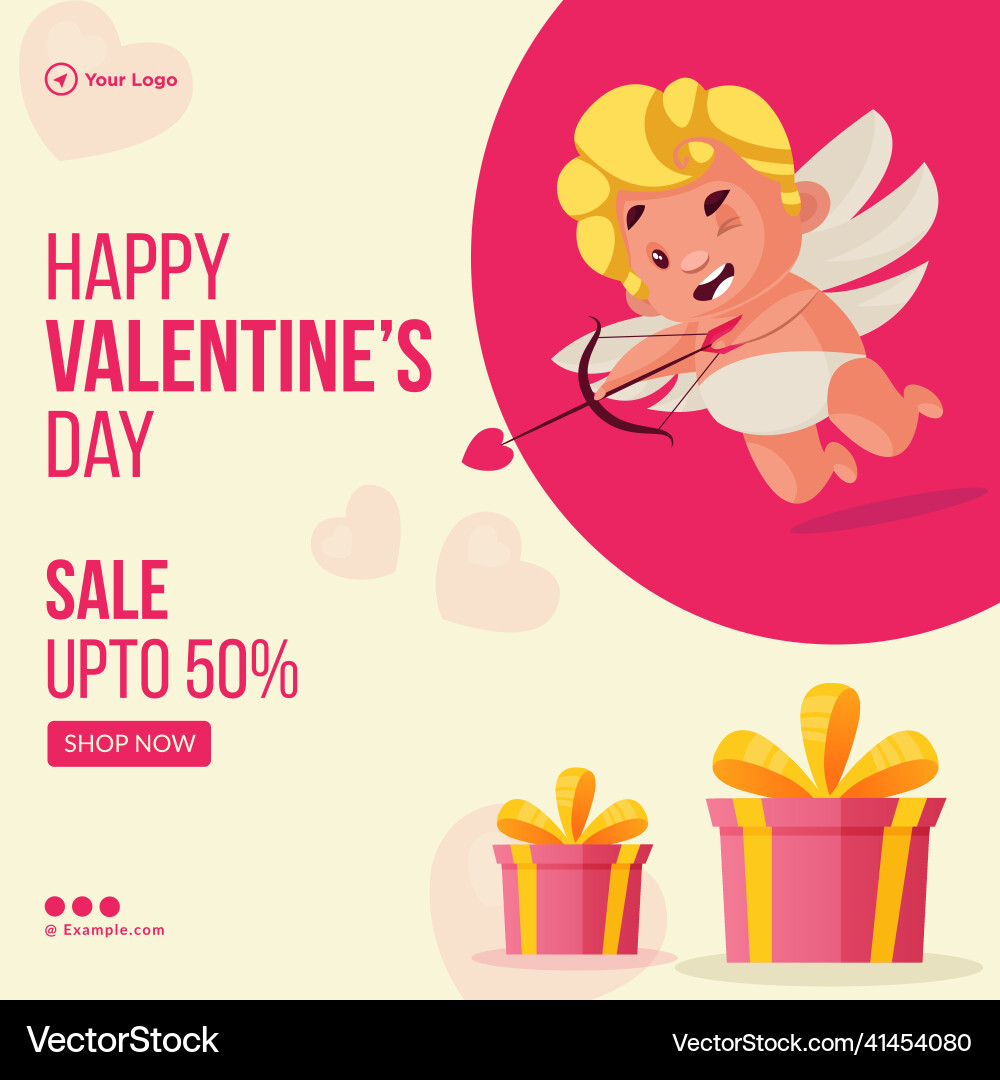 Happy valentines day banner design Happy valentines day banner design vector image