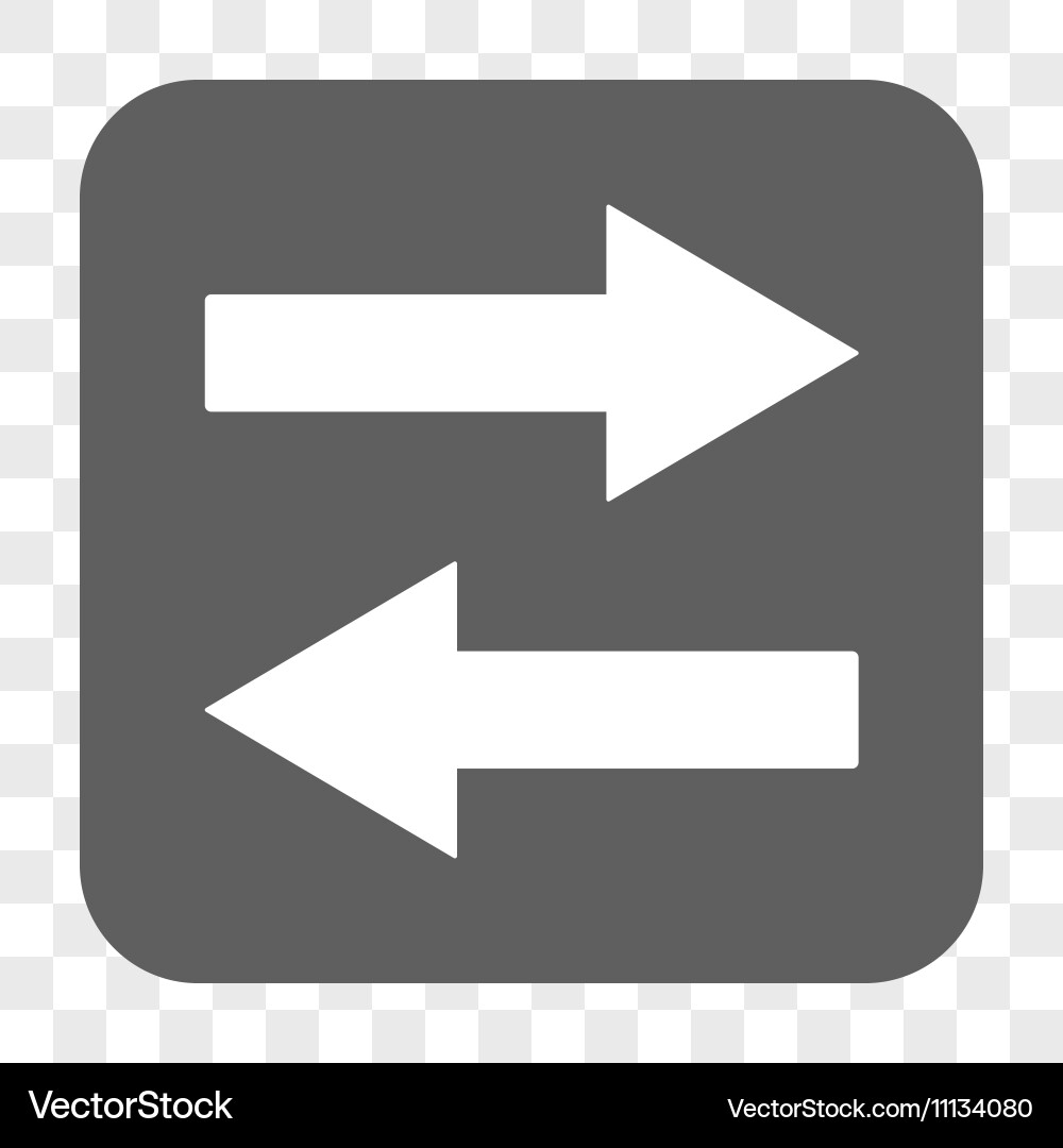 Horizontal flip arrows rounded square button vector image