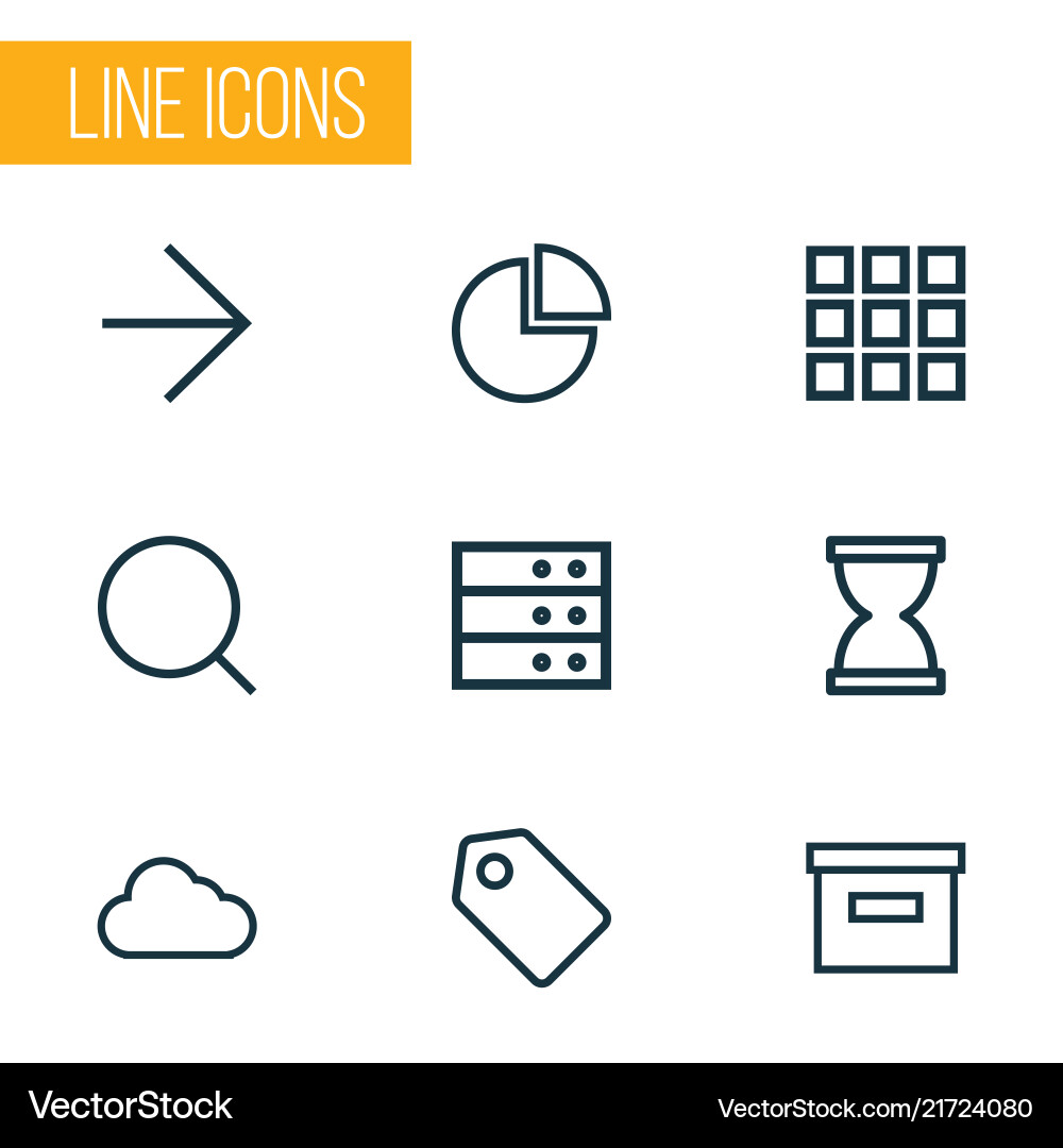 Interface icons line style set with ahead Interface icons line style set with ahead Vector Image