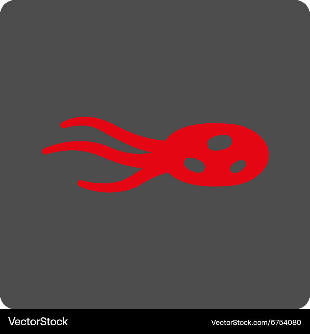 Intrude microbe rounded square button vector image