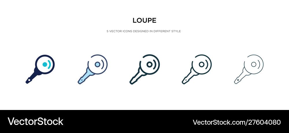Loupe icon in different style two colored Loupe icon in different style two colored vector image