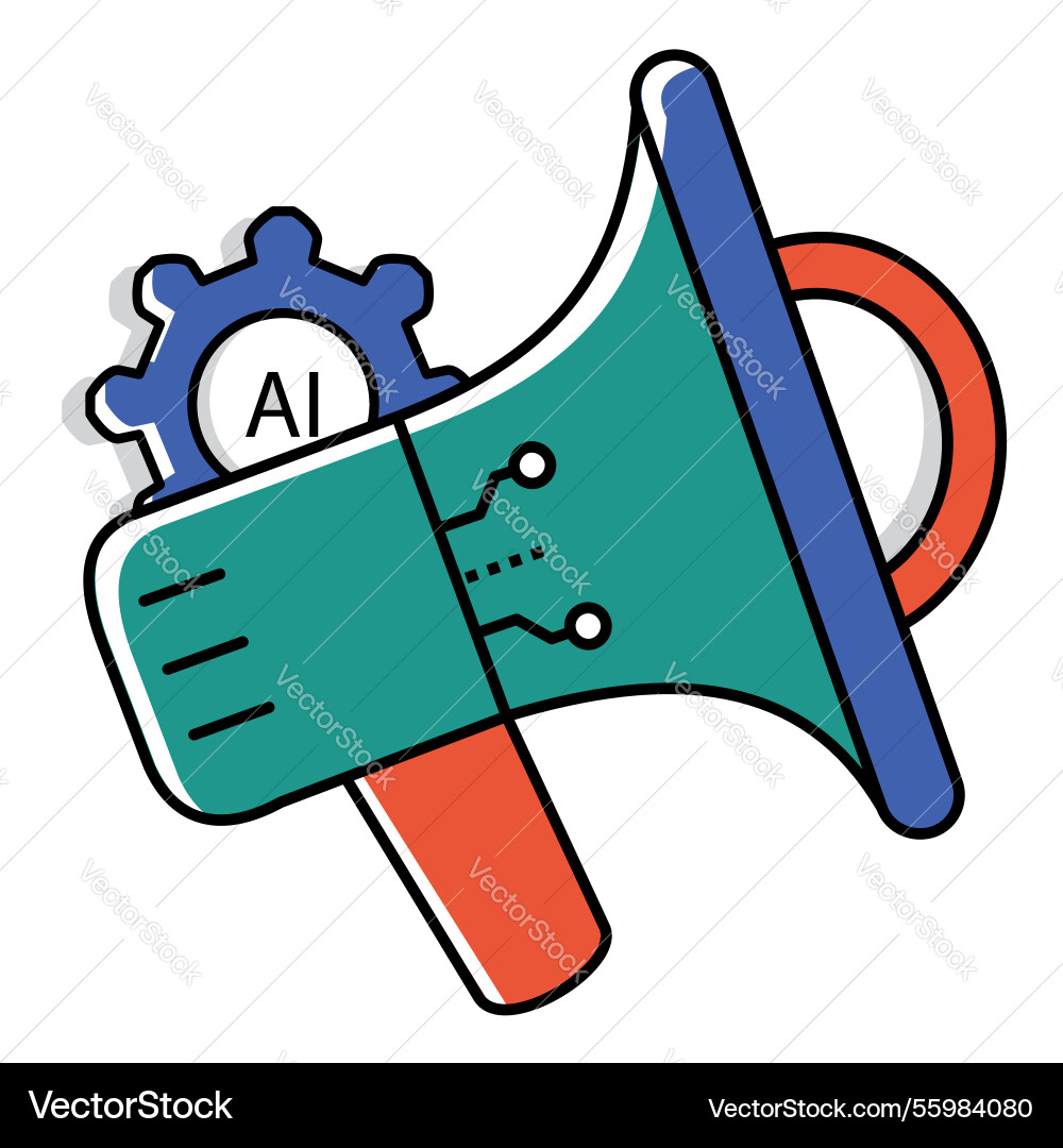 Marketing und Werbung ai Automation Symbol Vektorbild