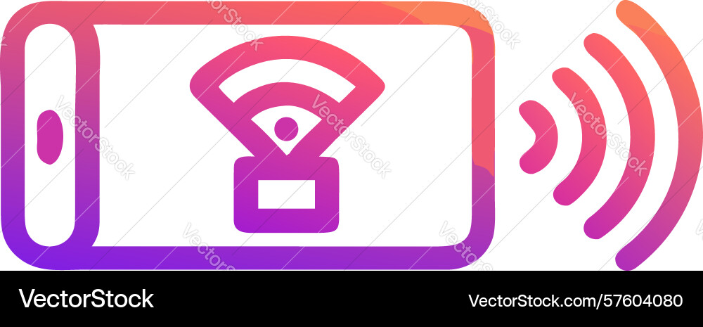 Mobile wi-fi signal with arrow icon - connected vector image