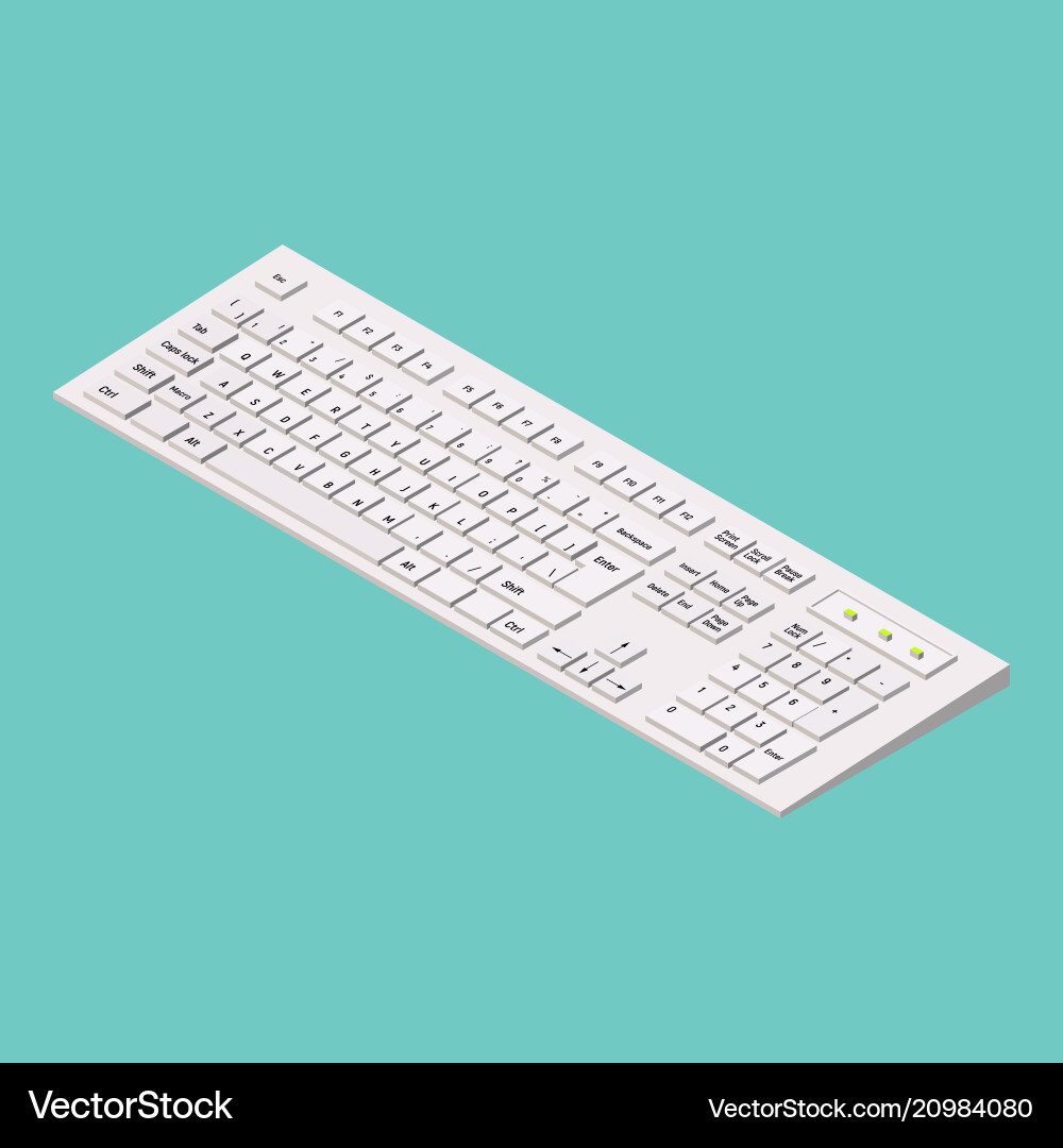Modern computer keyboard isometric Vector Image
