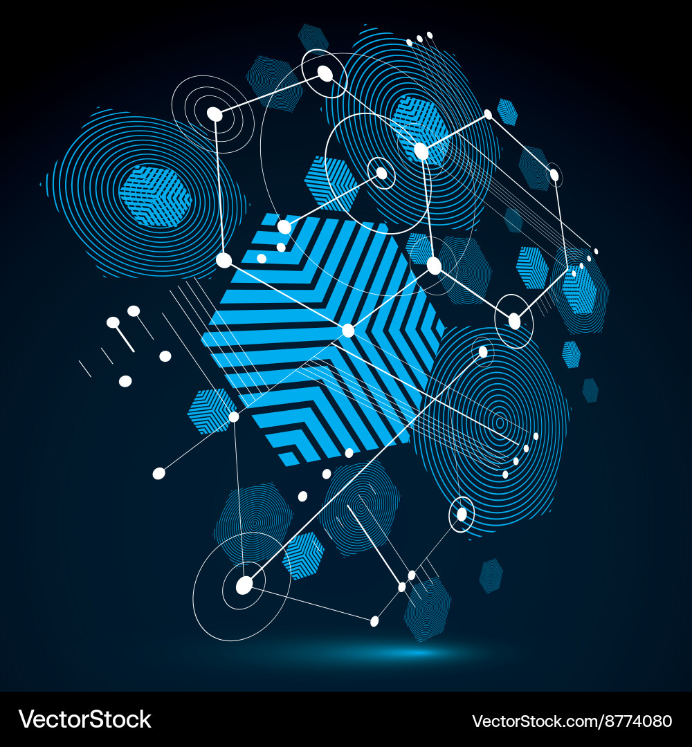 Modular bauhaus 3d background created from Vector Image