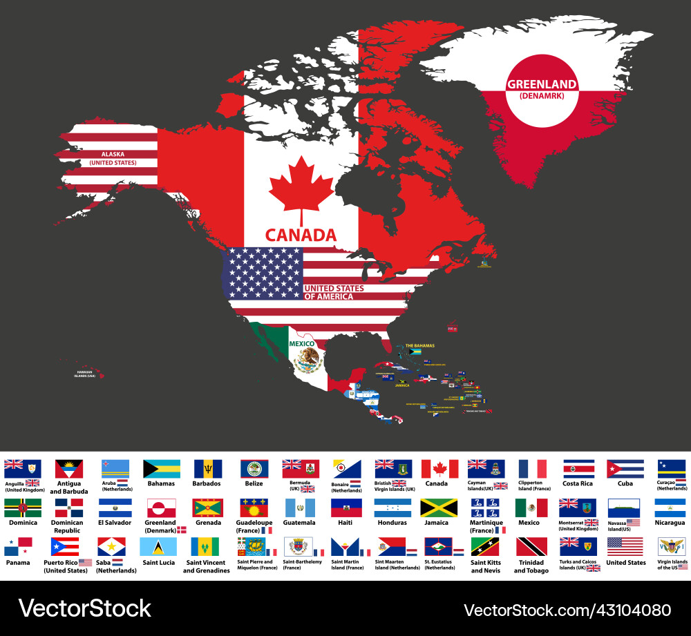 North america map include northern North america map include northern Vector Image