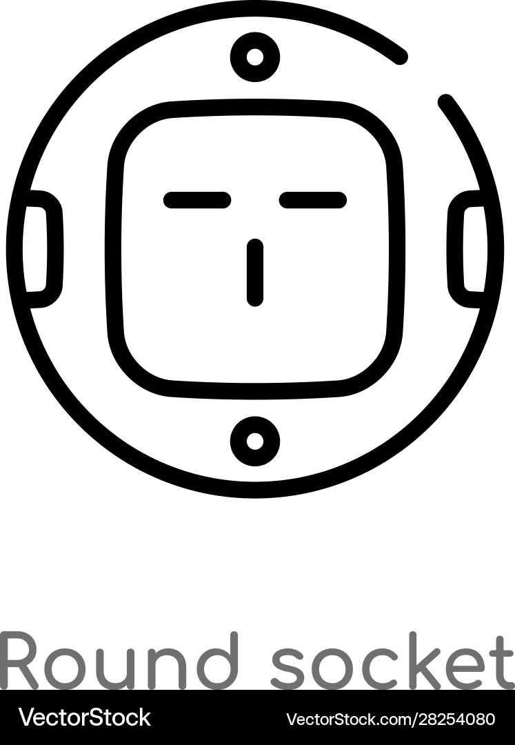 Outline round socket icon isolated black simple vector image