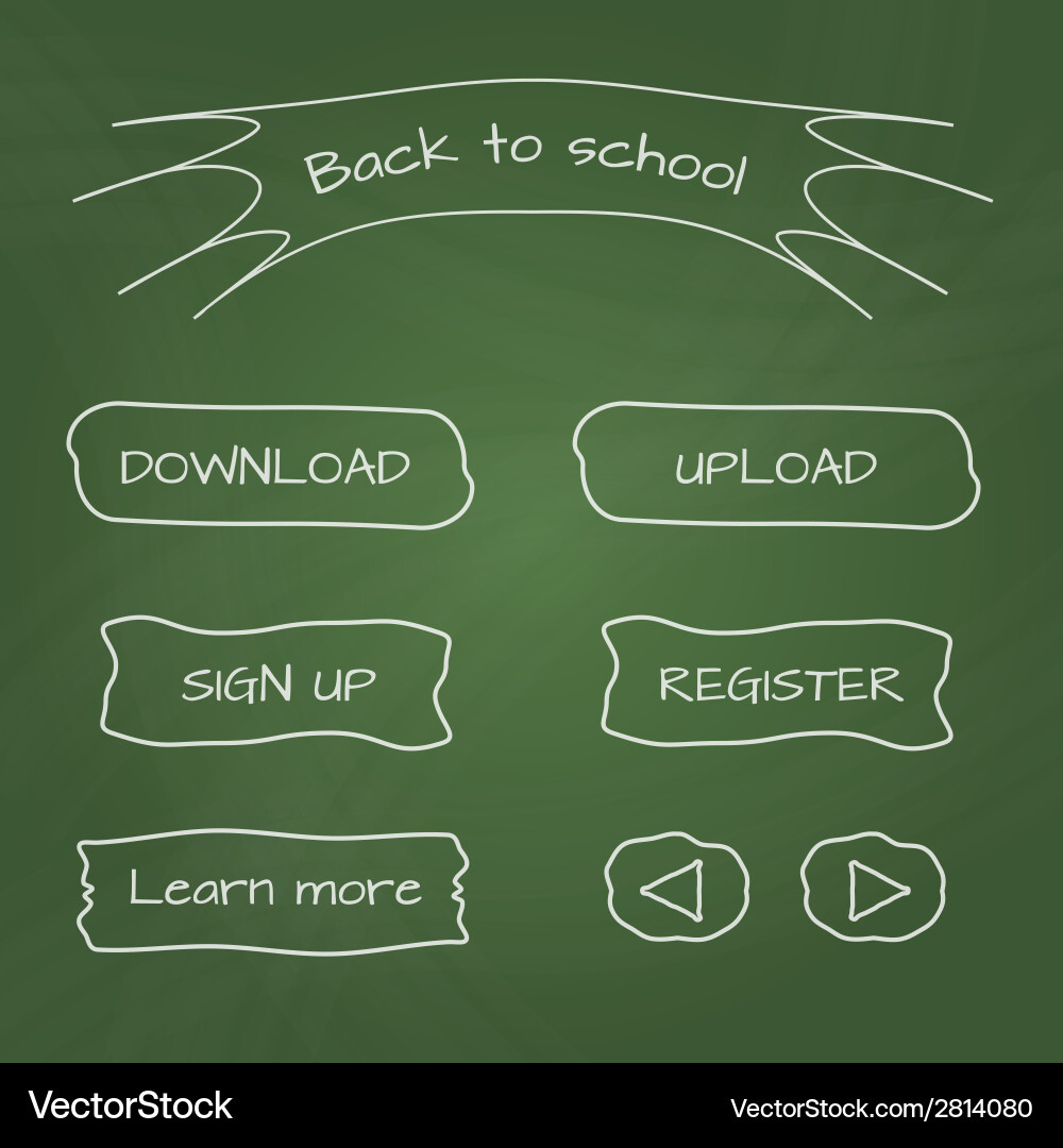 School-style web buttons Vector Image
