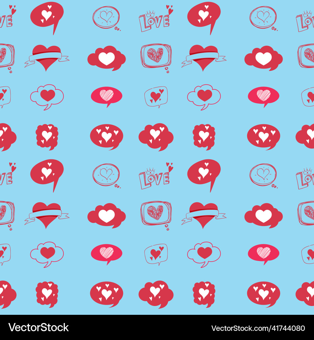 Seamless pattern of heart icons Seamless pattern of heart icons vector image