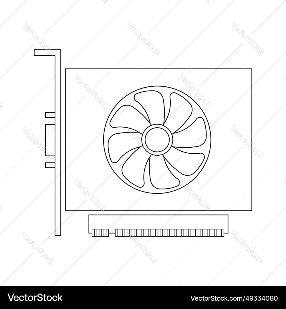 Simple of graphics card gpu personal computer Simple of graphics card gpu personal computer vector image