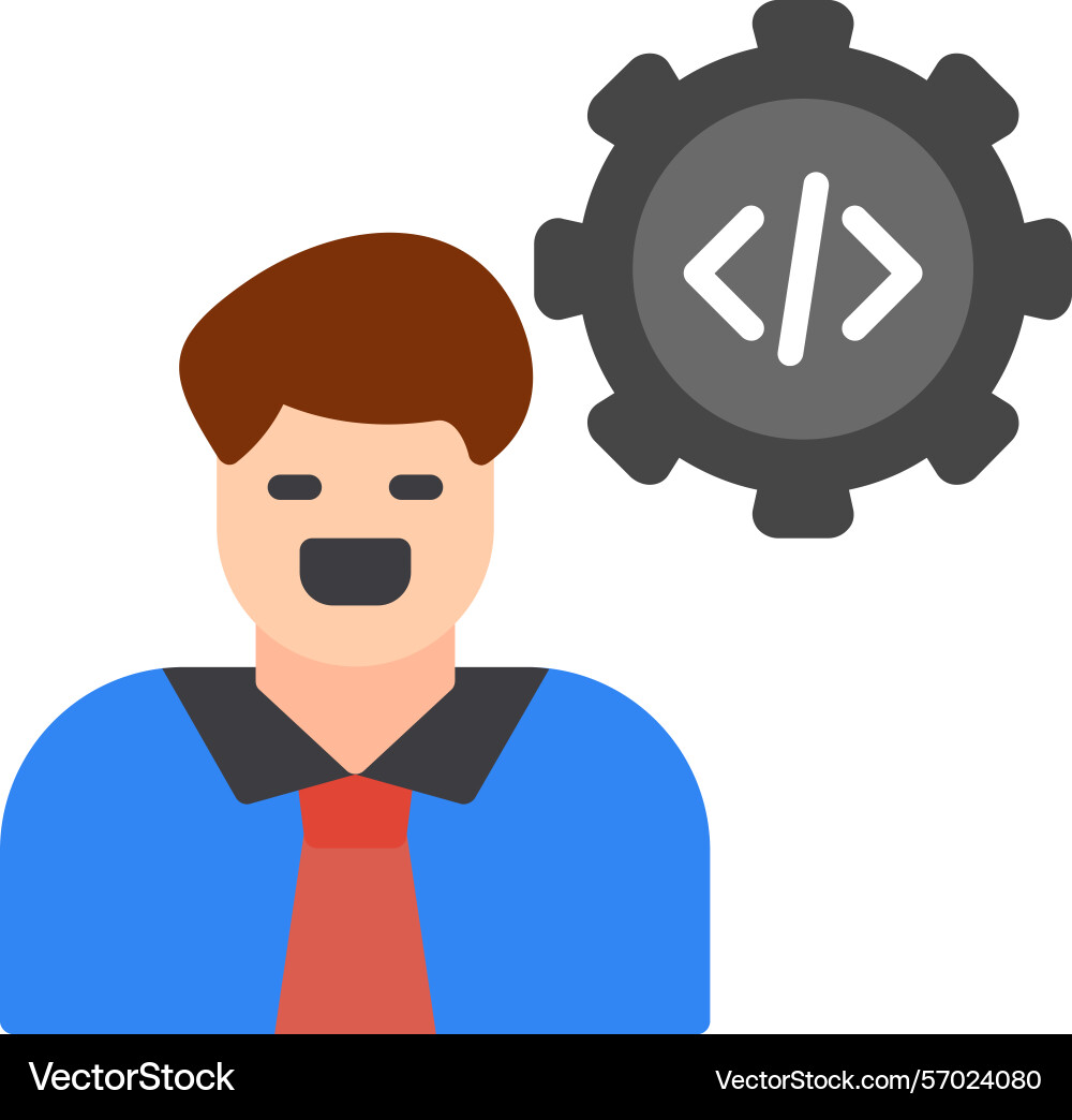Software developer flat style icon design Vector Image