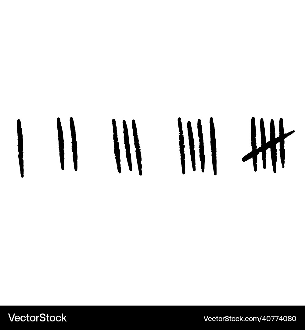 Tally marks prison sticks lines counter Tally marks prison sticks lines counter Vector Image