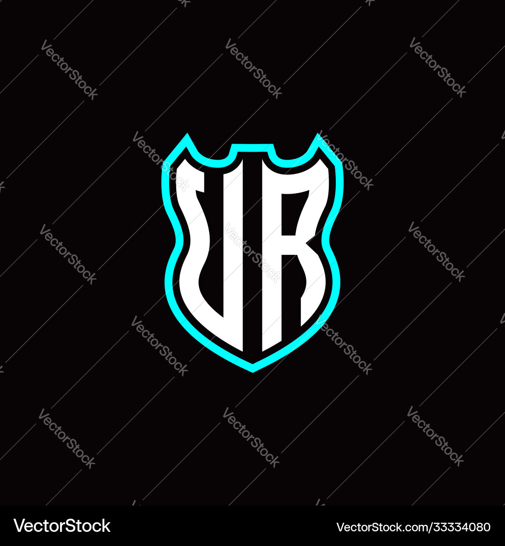 U r initial logo design with shield shape U r initial logo design with shield shape vector image