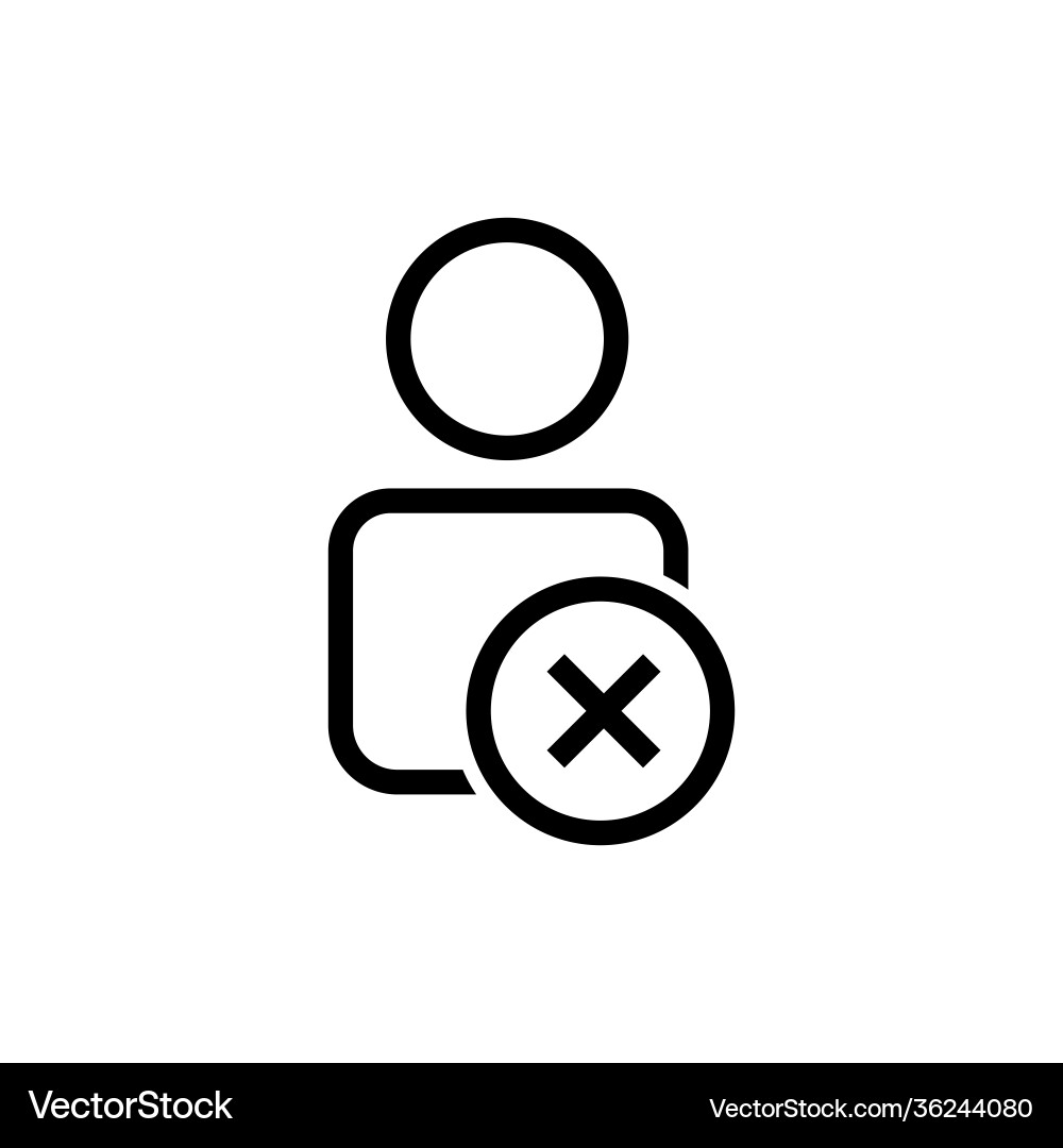 User line icon with remove delete editable stroke User line icon with remove delete editable stroke vector image