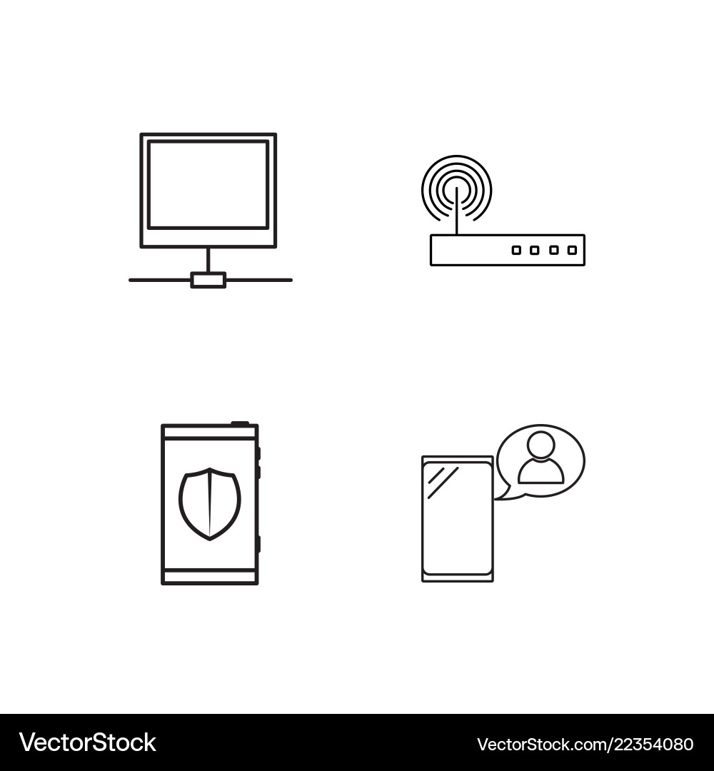 Web simple outlined icons set Vector Image