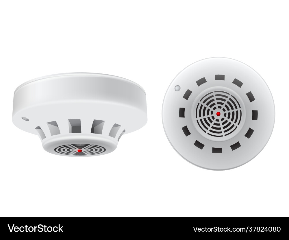 White Smoke Detector with Red Indicator Vector Image