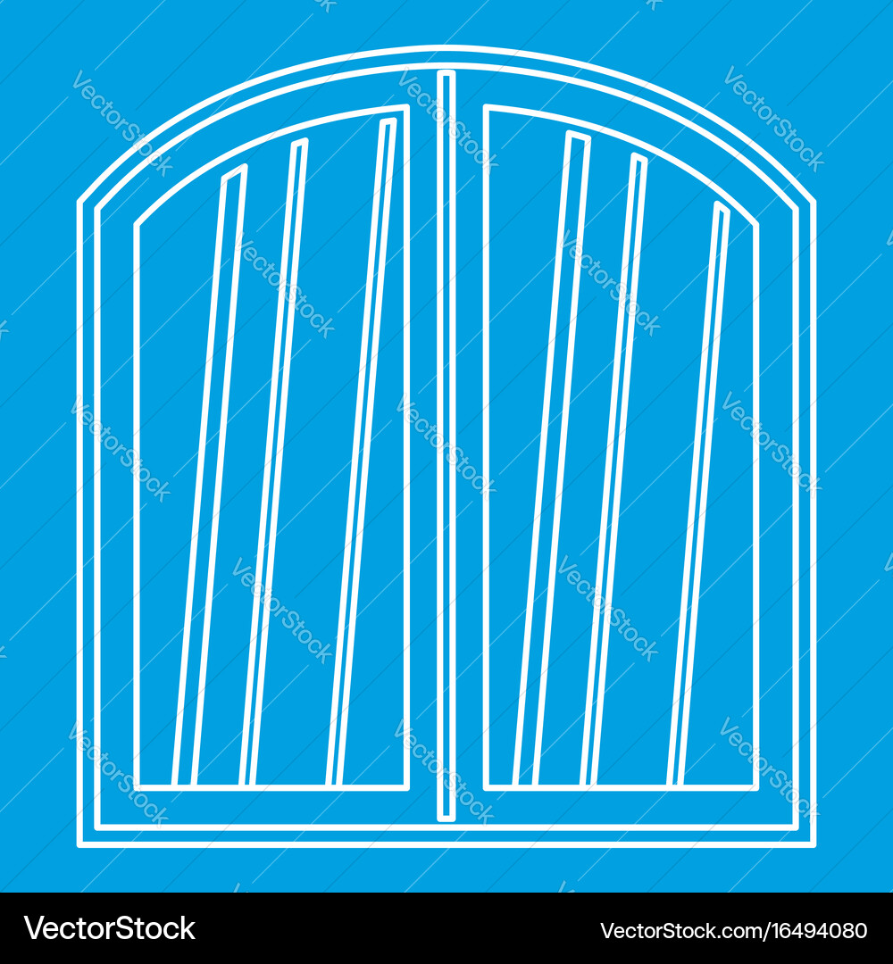 White window arched frame icon outline Vector Image