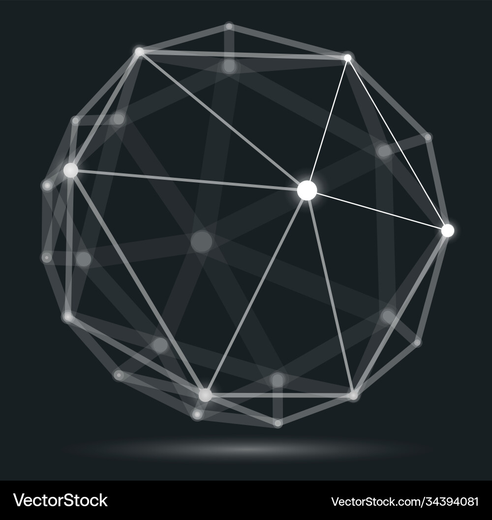 Abstract 3d mesh sphere dots connected Abstract 3d mesh sphere dots connected vector image