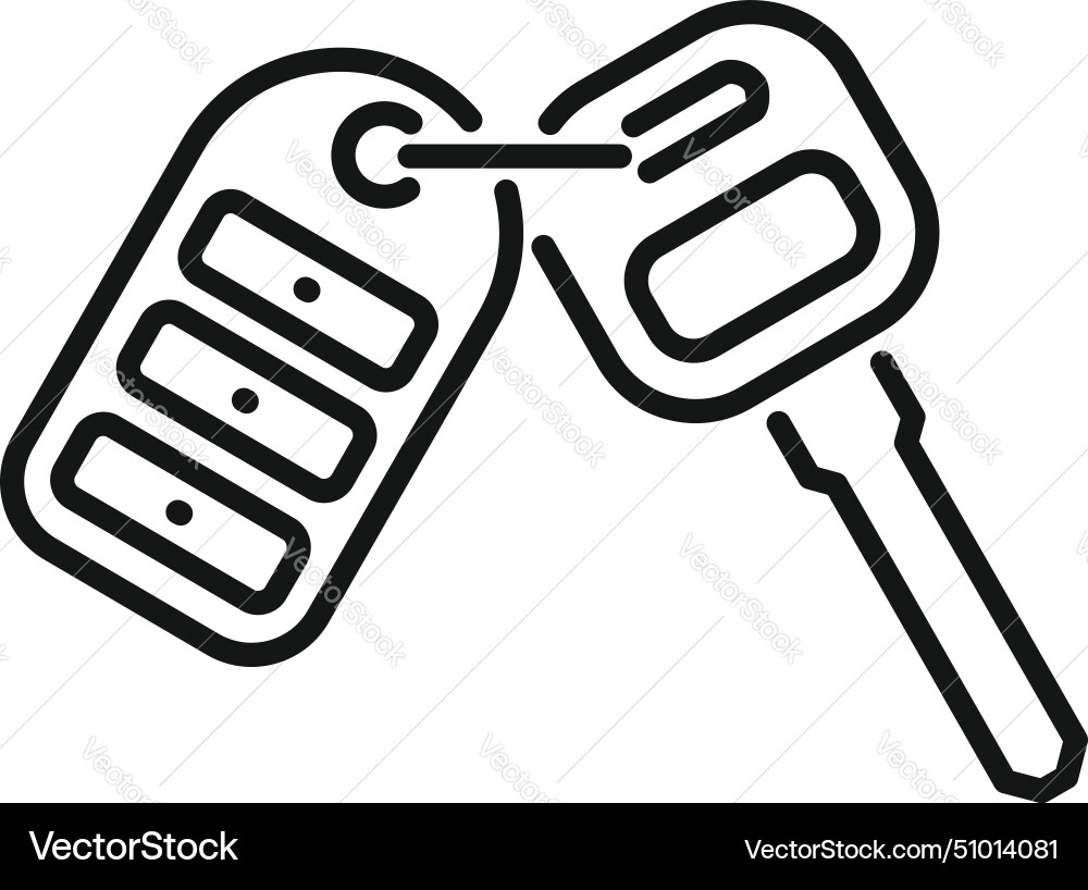 Alarm auto system icon outline smart key Alarm auto system icon outline smart key vector image