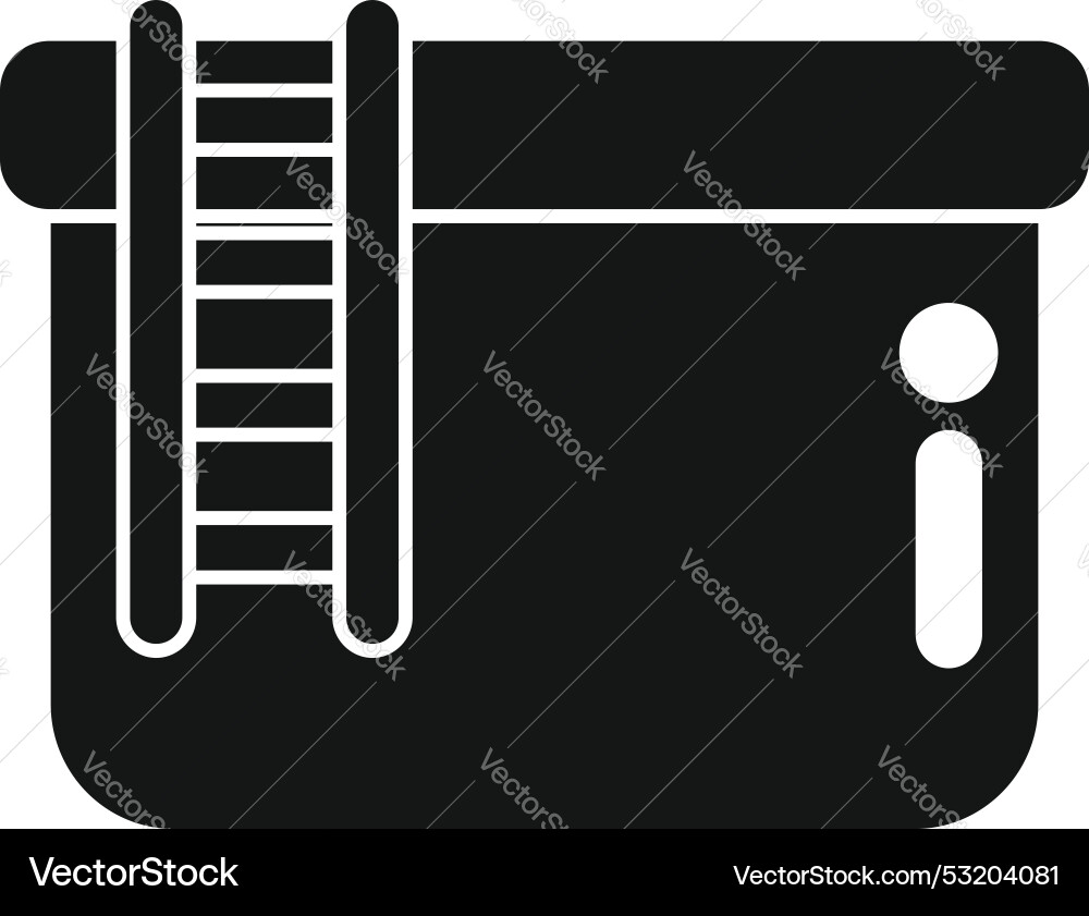 Inflatable rectangular swimming pool with ladder vector image