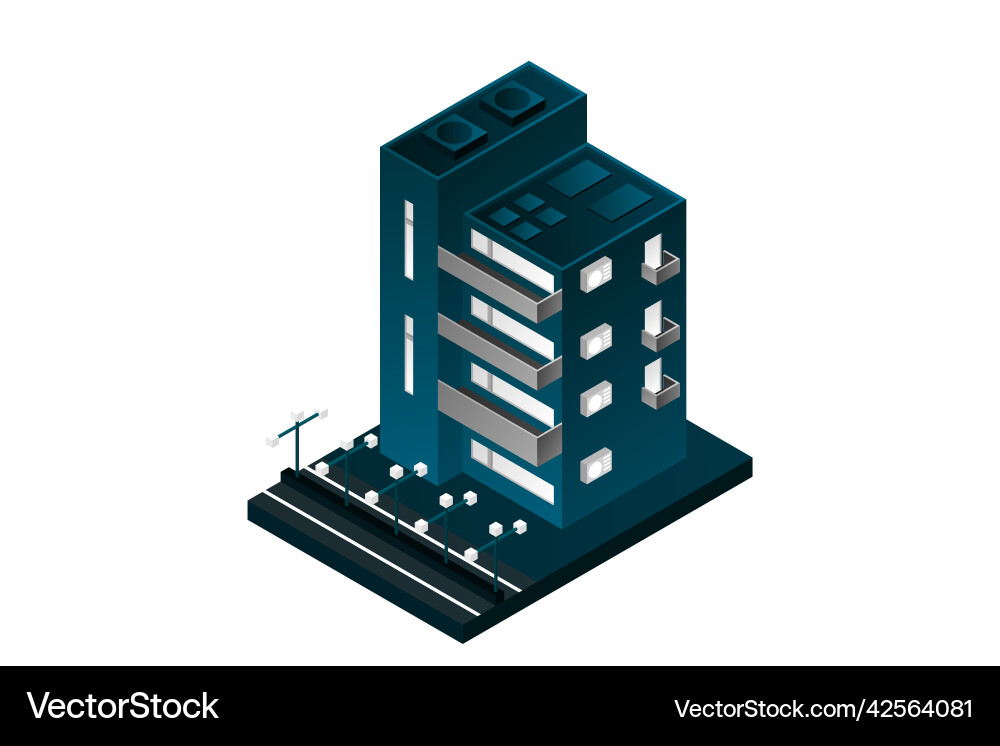 Intelligente Stadt oder intelligentes Gebäude isometrisch Intelligente Stadt oder intelligentes Gebäude isometrisch vektorbild