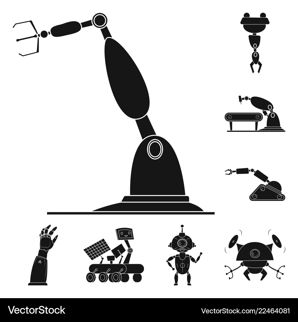 Isolated object of robot and factory icon Isolated object of robot and factory icon vector image