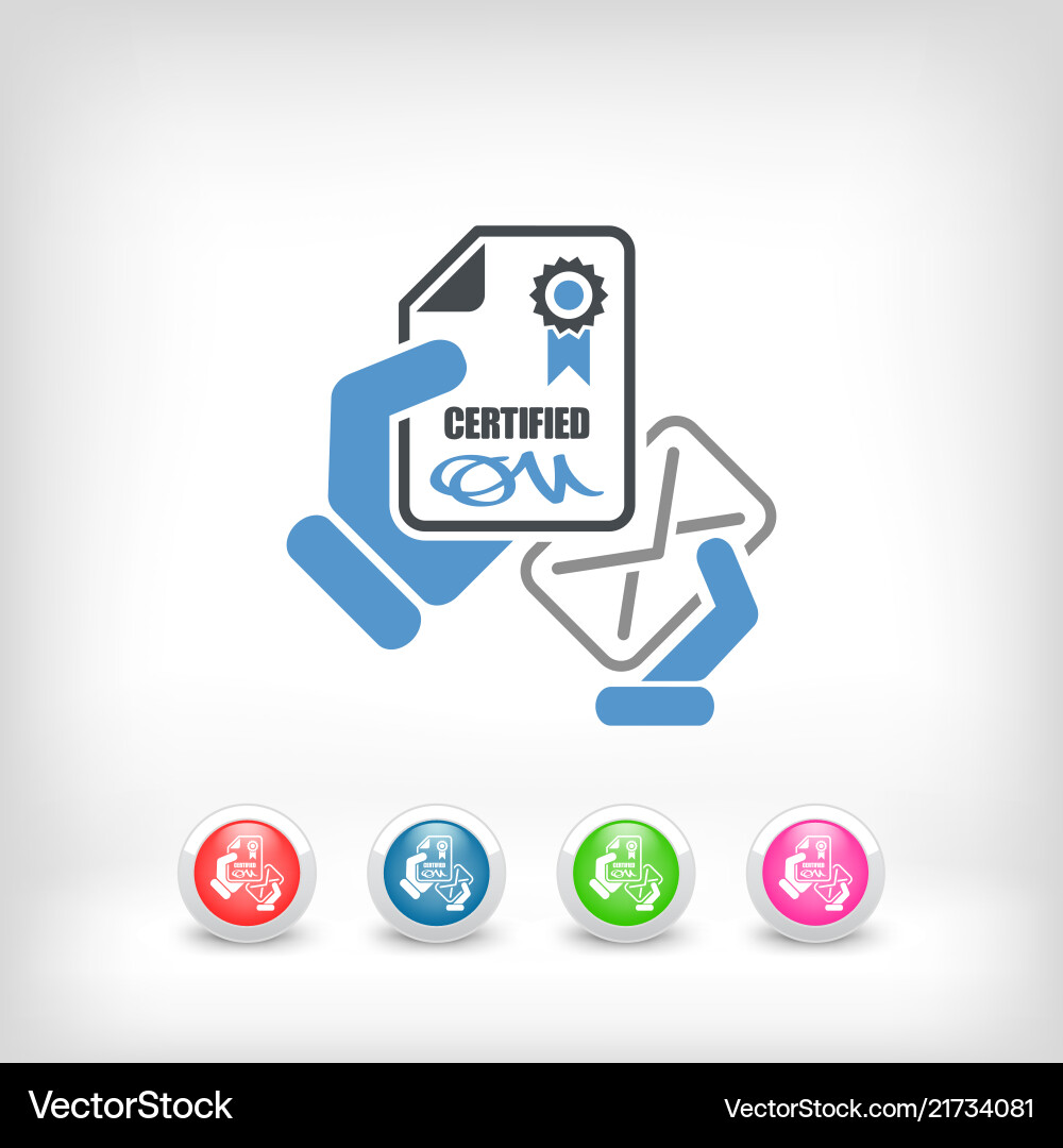 Mail with certification document vector image