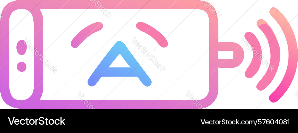 Mobile device with a-grade connection icon design vector image