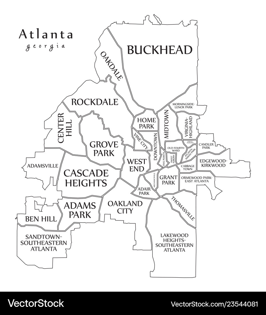 Modern City Map Atlanta Georgia Of The Usa Vector Image Modern City Map Atlanta Georgia Of The Usa Vector 23544081